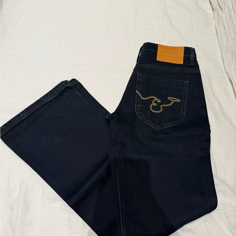 Elegant Dark Blue Flare Jeans